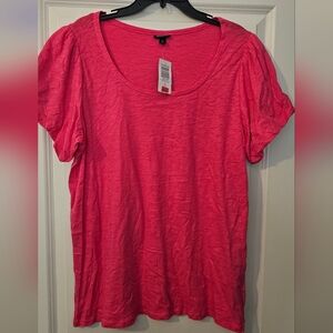 Torrid Bright Pink Puffed Short Sleeve Tee